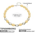 color: TXP606-Yellow Resin Steel Color Necklace -46.5+5cm
