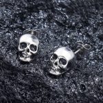Punk Vintage Zinc Alloy Skull Stud Earrings Dark Design Halloween Personalized Earrings Unisex Earrings