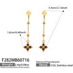 color: F282-Champagne Color Zircon Gold Earrings