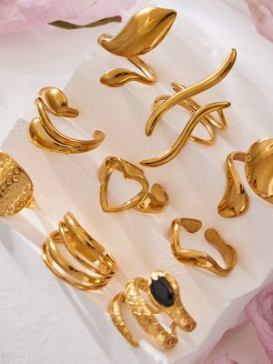 Zhonggu Hollow Geometry Switchable Index Finger Ring Combination Creative Design Simple Multi-Style Ring