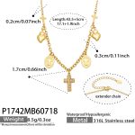 color: P1742-Gold Necklace -43.5+5cm