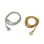 18K Stainless Steel Small Snake Bones Chain Necklace Female DIY Pendant Lock