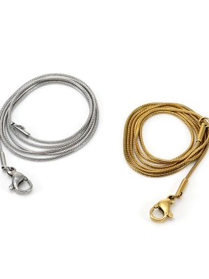 18K Stainless Steel Small Snake Bones Chain Necklace Female DIY Pendant Lock