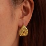 INS Retro Tassel Special Design Stainless Steel Earrings 18K Irregular Heart Ear Studs Earrings