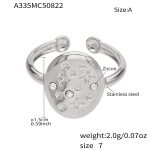 color: A335-A Steel Color Oval Zircon Ring