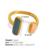 color: JZ83 Pink Blue Enamel Gold Ring