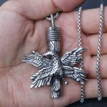 color: Eagle Sculpture + Stainless Steel Chain