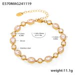 color: E570-Gold Starry Pave Zircon Bracelet