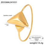 color: Z035-Gold Triangle Open Bangle