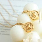 round Compass Design Pendant Necklace Stainless Steel 18K Gold Plating Clavicle Chain Accessories