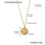 color: P2044-Gold Necklace 40+5cm