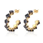color: Claw Earrings Black Rhinestone MS-498