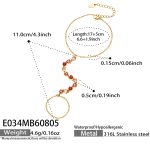 color: E034-Red Color Zircon Bracelet -17+5cm