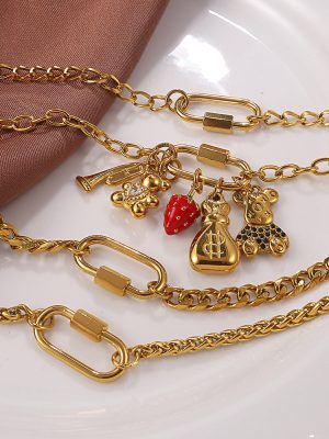 Bracelet Necklace Female Personality Design All-Match Jewelry Non-Fading New Hot