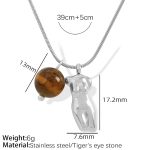 color: XL169 Tiger Eye Silver Necklace