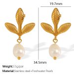 color: EH856WEG Freshwater Pearl Gold Earrings