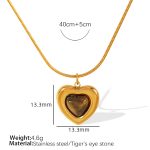 color: XL92 Tiger Eye Gold Necklace