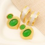 Versatile Personality Opal Stainless Steel Studs Women's Gold-Plated Advanced Decoration