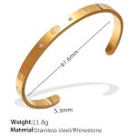 color: SZ217WEG White Rhinestone Gold Bangle