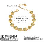color: E129-Blue Color Zircon Fish Gold Bracelet 16.5+5cm
