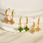 Ear Ring Personalized Diamond-Embedded Stainless Steel Eardrop Elegant Advanced Ring