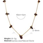 color: XL374DRG Deep Red Stone Gold Necklace
