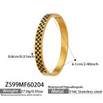 color: Z599-Cube Plaid Black Bangle