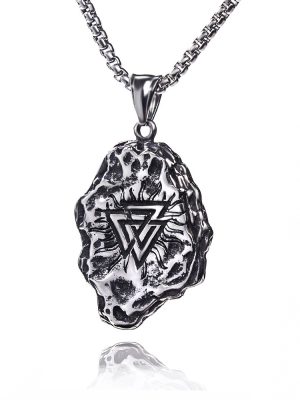 Snowflake Meteorite Triangle Geometric Necklace Stainless Steel Retro Pendant Ornaments