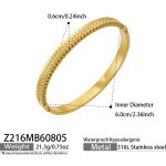color: Z216-Stripes Zircon Gold Bangle