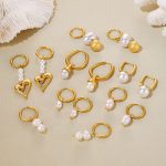 Tassel Artificial Pearl Earrings Personalized Design Stainless Steel Plated 18K Gold Light Luxury All-Match Earrings