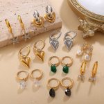 New Inlaid Zirconium Cute Pendant Earring Ring/Stud Earring Personality Affordable Luxury High Class Elegant Earrings
