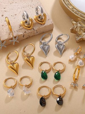 New Inlaid Zirconium Cute Pendant Earring Ring/Stud Earring Personality Affordable Luxury High Class Elegant Earrings