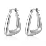 color: Triangle Hollow Earrings Steel Color MS-006