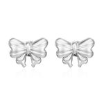 color: Bow Earrings Steel Color