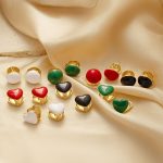 Jequirity Bean Love Ear Clip Light Luxury All-Match Design Earrings Daily Multi-Color Dripping Earrings