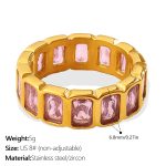 color: JZ172PKG8 Pink Zircon Square Ring