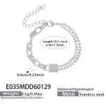 color: E035-Steel Color Bracelet 15+5cm