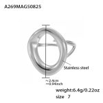 color: A269-Steel Color Cutout Open Ring / size: One US 7