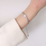 color: E283-Steel Color Bracelet 15+5cm