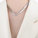 color: P1502-Steel Color Rose Red Zircon Necklace