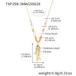 color: TXP298-3 Blue Color Little Fish Pendant Pearl Necklace 44+5cm