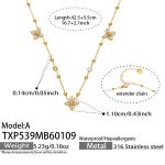 color: TXP539-A Style Gold Necklace 42.5+5.5cm