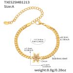 color: TXE525-A Style Gold Bracelet 17.5+8cm