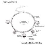 color: E172-Steel Color Bell Flower Bracelet 16+5cm