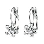 color: Flower With Stones French Clasp Earrings 17 Steel Color