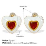 color: EH129R Red Zircon Earrings