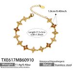 color: TXE617-Champagne Zircon Gold Bracelet -17.5+5cm