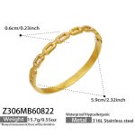 color: Z306-Cube Zircon Gold Bangle