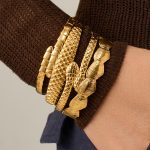 Stainless Steel Bracelet 18K Gold Double Snake Head Open Bracelet Personality Affordable Luxury Temperament Bracelet