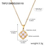 color: TXP213-Gold White Shell Necklace